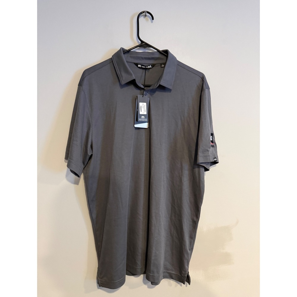 Travis Mathew Bayfront Solid Polo Shirt Dark Grey Golf Athleisure Size L